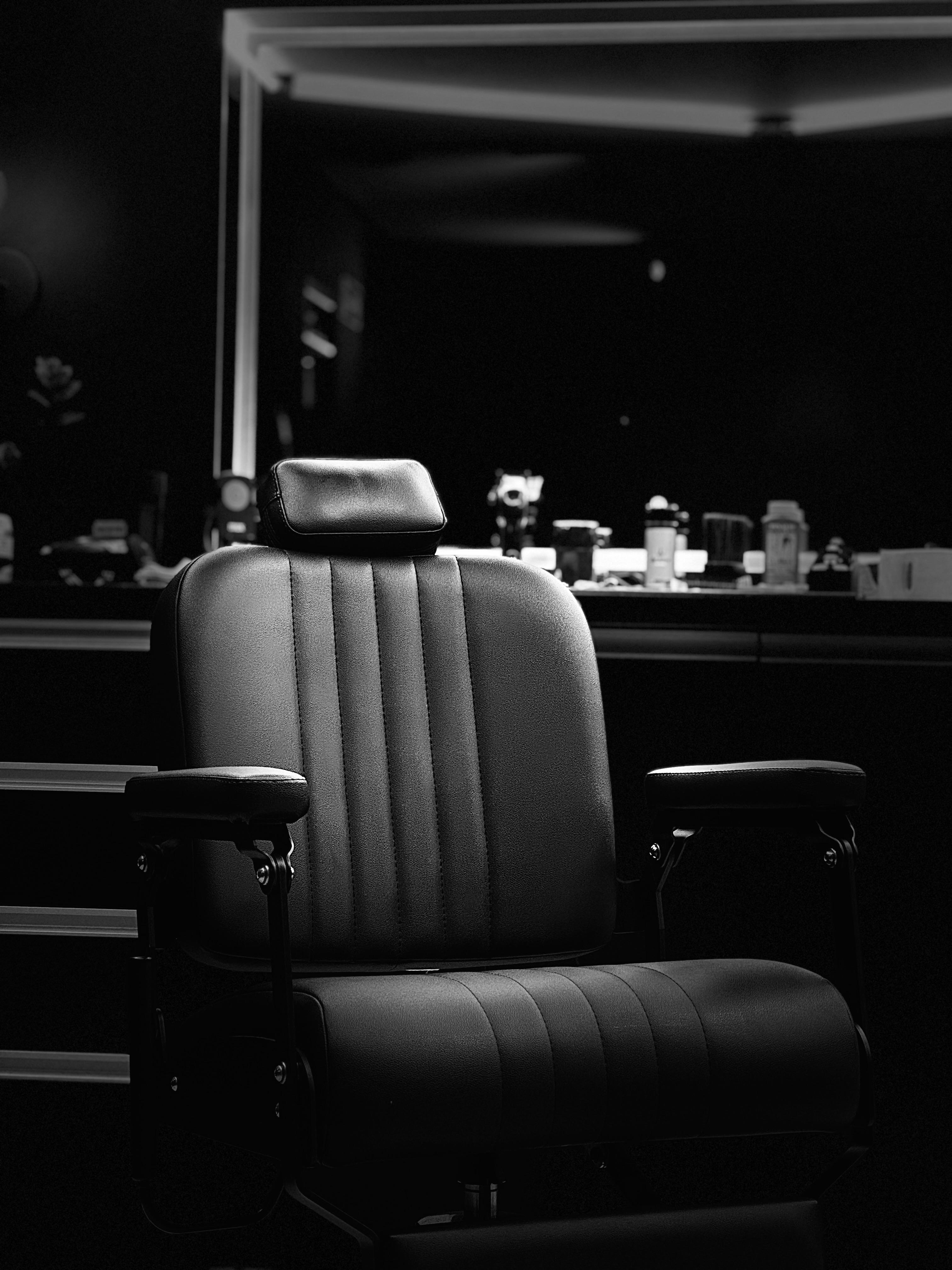 Cadeira de atendimento da Barbearia Correa